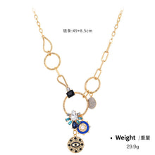 Load image into Gallery viewer, Women's Mystic Coin Diamond-Embedded Embossed Pendant Bib Necklace
