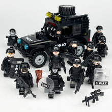 Load image into Gallery viewer, L-39 Black Police Car Small Particles Mud Yellow Jeep off-Road Vehicle Children's Building Blocks Action Figure
