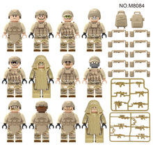 Load image into Gallery viewer, 1620# City Black Doll Weapon Military Police Doll Toy Children Building Block Accessories Toys

