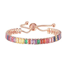 Load image into Gallery viewer, European and American Color Zircon Bracelet Female Fully-Jeweled Crystal Tennis Birthday Bracelet
