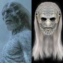 Load image into Gallery viewer, Halloween mask latex hood, White Walkers Night King mask, Halloween cos hood.
