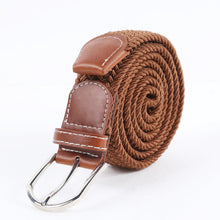 Load image into Gallery viewer, Men's Casual Stretch Woven Leather Belt Young Students Woven Canvas Pin Buckle Elastic Waistband
