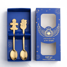 Load image into Gallery viewer, Small Spoon Snowman Spoon Nordic Style Tableware Gift Spoon Gift Box Christmas Gift Box
