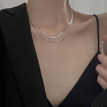 Load image into Gallery viewer, Double-Layer Twin Necklace Ins Cold Style Necklace Simple Sterling Silver Necklace Women's Clavicle Chain
