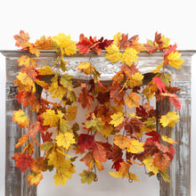 Load image into Gallery viewer, 5pcs/Set Artificial Maple Leaf Vine Artificial Plant Rattan Christmas Wall Hanging Plastic Wickers Plants
