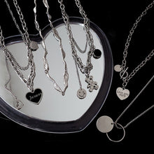 Load image into Gallery viewer, Titanium Steel Black Love Pendant Necklace Jewelry Pendant Set Decorative Jewelry
