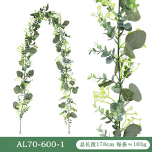 Load image into Gallery viewer, 5pcs Emulational Eucalyptus Rattan Eucalyptus Leaves Ivy Scindapsus Aureus Leaves Vine Fake Flower Plants
