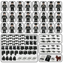 Load image into Gallery viewer, MOC Military Police Building Block Set Black SWAT Small Particle Assembly Doll Toy Toy Bag
