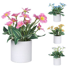 Load image into Gallery viewer, Artificial Green Plant Pot Cylindrical Pulp Cement Pot Combination Home Desktop Pot Simulation Bonsai
