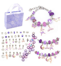 Load image into Gallery viewer, Purple Children's Bracelet Set Handmade DIY Large Hole Beaded Exquisite Crystal Beads Bracelet

