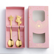 Load image into Gallery viewer, Small Spoon Snowman Spoon Nordic Style Tableware Gift Spoon Gift Box Christmas Gift Box
