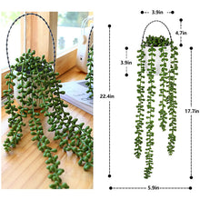 Load image into Gallery viewer, 2pcs Artificial Succulent 5 Fork Lover's Tears Plant Plant Hanging Pretend Pearls Home Garden Decorative Greenery
