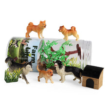 Load image into Gallery viewer, Mini Dog Toy Model Barrel Golden Retriever Shiba Inu Husky Set Cake Car Decoration Children's Educational Toys
