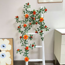 Load image into Gallery viewer, Artificial Rose Vine Indoor Home Decoration Fake Flower Rattan Wall Hanging Green Plant
