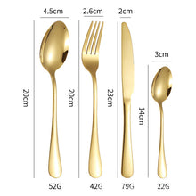 Load image into Gallery viewer, Product Stainless Steel Tableware 24-Piece Set 1010 Four Main Pieces Knife, Fork and Spoon

