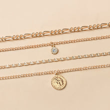 Load image into Gallery viewer, New Necklace Punk Coin Pendant Metal Exaggerated Thick Chain Multi-Layer Necklace
