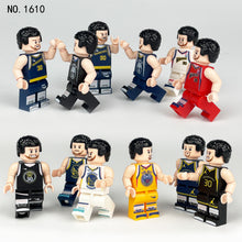 Load image into Gallery viewer, 12pcs/Set 1610 Basketball Doll Toy Small Particle Cartoon Doll Model Children Assembling Building Blocks Toy Stadium Scenery Ball
