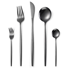 Load image into Gallery viewer, Portugal Gold Stainless Steel Tableware Five-Piece Set Tableware Set Knife, Fork and Spoon
