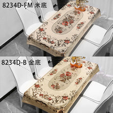 Load image into Gallery viewer, Weichen European and American Ins Gilding Tablecloth Waterproof Oil-Proof PVC round Table Tablecloth Lace Printing
