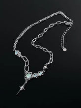 Load image into Gallery viewer, Cross Moonstone Necklace Trendy Cool Hot Girl Clavicle Chain Women's T-shirt Chain Accessories
