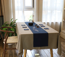 Load image into Gallery viewer, Linen Tablecloth Coffee Table Simple Solid Color round Table Fabric Japanese Cotton Linen Rectangular Tablecloth
