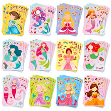 Load image into Gallery viewer, 6-36 Sheets/Pack Cartoon Puzzle Face Changing Stickers New Anime Personality Graffiti DIY Educational Puzzle Stickers
