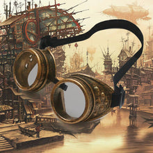 Load image into Gallery viewer, Halloween party cospiay dress up props steampunk glasses, vintage decorative eyewear
