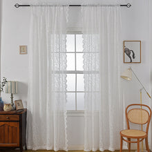 Load image into Gallery viewer, 132 * 213cm White French Lace Curtain Bedroom Window Screen
