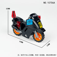 Load image into Gallery viewer, Raptor Patrol Motorcycle Black Small Particles Trolley Model Children Assembling Building Blocks Toy City Police
