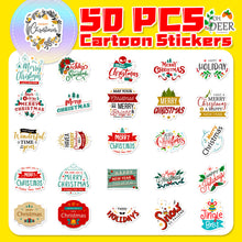 Load image into Gallery viewer, 50pcs Christmas Phrase Stickers New Product Creative Gift Bag Gift Box Birthday Label Party Christmas Stickers
