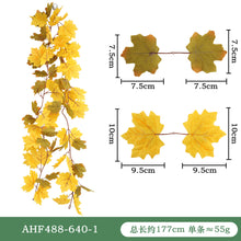Load image into Gallery viewer, 5pcs/Set Artificial Maple Leaf Vine Artificial Plant Rattan Christmas Wall Hanging Plastic Wickers Plants
