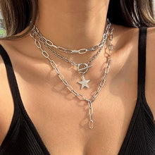 Load image into Gallery viewer, Fashion Metal Chain XINGX Necklace Set Twin Clavicle Chain Necklace
