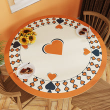 Load image into Gallery viewer, White Simple Table Mat Waterproof Oil-Proof round Leather Tablecloth Household PVC Leather round Tablecloth
