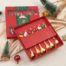 Load image into Gallery viewer, Christmas Gift Creative Ins Stirring Spoon Santa Claus Spoon Elk Fruit Fork

