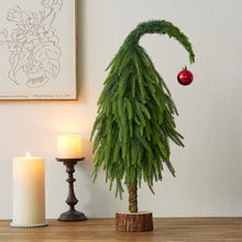 Load image into Gallery viewer, Crooked neck Christmas tree PE Yenobesong household small tabletop ornament
