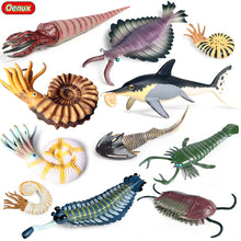 Load image into Gallery viewer, Marine Animal Model Prehistoric Trilobite Shrimp Chrysanthemum and Stone Cambrian Nautilidae Plate Foot Crab Children Teaching Toy Model
