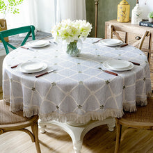 Load image into Gallery viewer, American Round Table Tablecloth 2 M Cotton Linen Dining Table Fabric Household round Decorative Tablecloth
