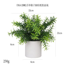 Load image into Gallery viewer, Artificial Green Plant Pot Cylindrical Pulp Cement Pot Combination Home Desktop Pot Simulation Bonsai
