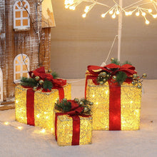 Load image into Gallery viewer, 3pcs/Set Christmas LED Luminous Gift Box DIY Gift Decoration Ornament
