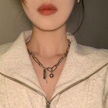 Load image into Gallery viewer, Titanium Steel Double-Layer Necklace Women's All-Matching Graceful Sweater Chain Design Sense Advanced Clavicle Chain
