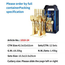 Load image into Gallery viewer, Product Stainless Steel Tableware 24-Piece Set 1010 Four Main Pieces Knife, Fork and Spoon
