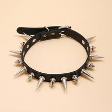 Load image into Gallery viewer, Black Punk Rock Leather Necklace Necklace Gothic Spike Trend Sexy Ornament
