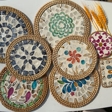 Load image into Gallery viewer, True vine hemming color shell coaster Vietnamese natural shell placemat square light luxury round heat insulation mat
