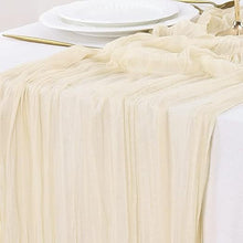 Load image into Gallery viewer, Voile Champray Table Runner Wedding Party Decoration Pleated Table Runner Tablecloth

