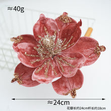 Load image into Gallery viewer, 2pcs Christmas decoration flower simulation magnolia Christmas tree decoration accessories
