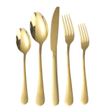 Load image into Gallery viewer, Stainless Steel Tableware Set 304 Five Components Western Food/Steak Knife, Fork and Spoon 20-Piece Set
