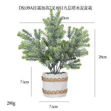 Load image into Gallery viewer, Artificial Green Plant Pot Cylindrical Pulp Cement Pot Combination Home Desktop Pot Simulation Bonsai
