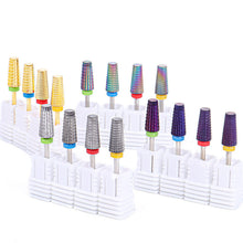 Load image into Gallery viewer, Five-in-One Multifunctional Trapezoidal Grinding Head Nail Tungsten Steel Golden Grinding Head Nail Remover Cross Tooth Plating Color Alloy Manicure
