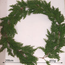 Load image into Gallery viewer, Simulated feel soft rubber pine needle rattan Christmas decoration green plant long pine cypress pine needle decorative rattan
