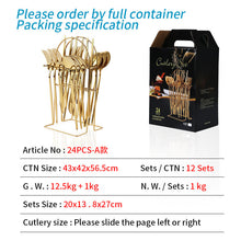 Load image into Gallery viewer, Stainless Steel Tableware Knife, Fork and Spoon Suit New Western Food/Steak Knife, Fork and Spoon 24-Piece Set
